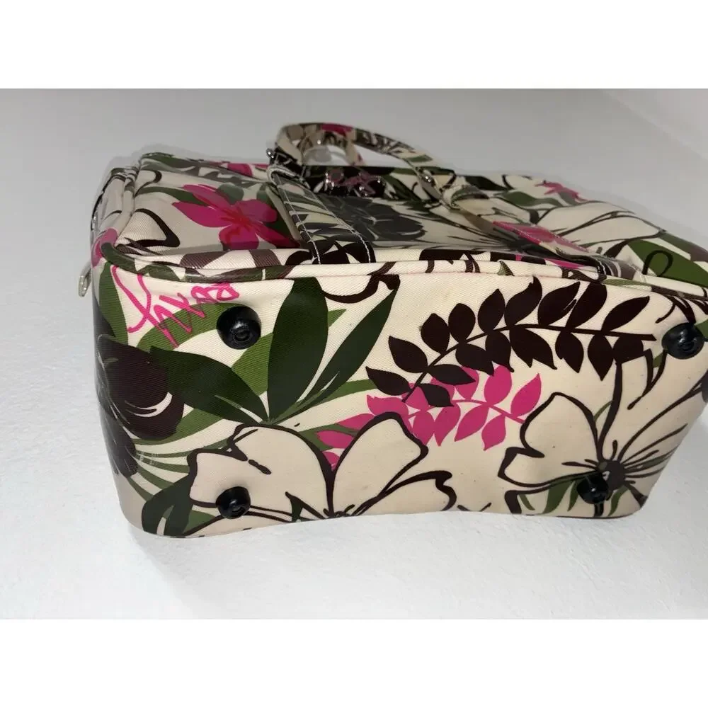 Vintage Y2K Roxy Luggage Weekend Bag Purse Handbag Carry On Aloha Floral Cream